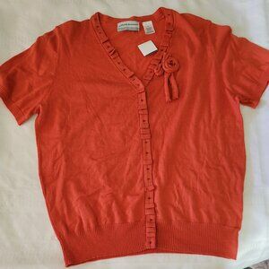 Alfred Dunner Petite PL Short Sleeve Lightweight sweater NWT. Mixed Bin Z30